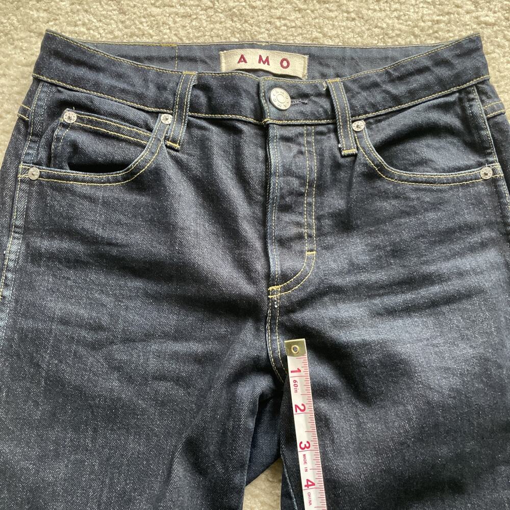 AMO Babe Soft Raw Dark Blue Jeans‎ Womens Size 26 Preowned Excellent